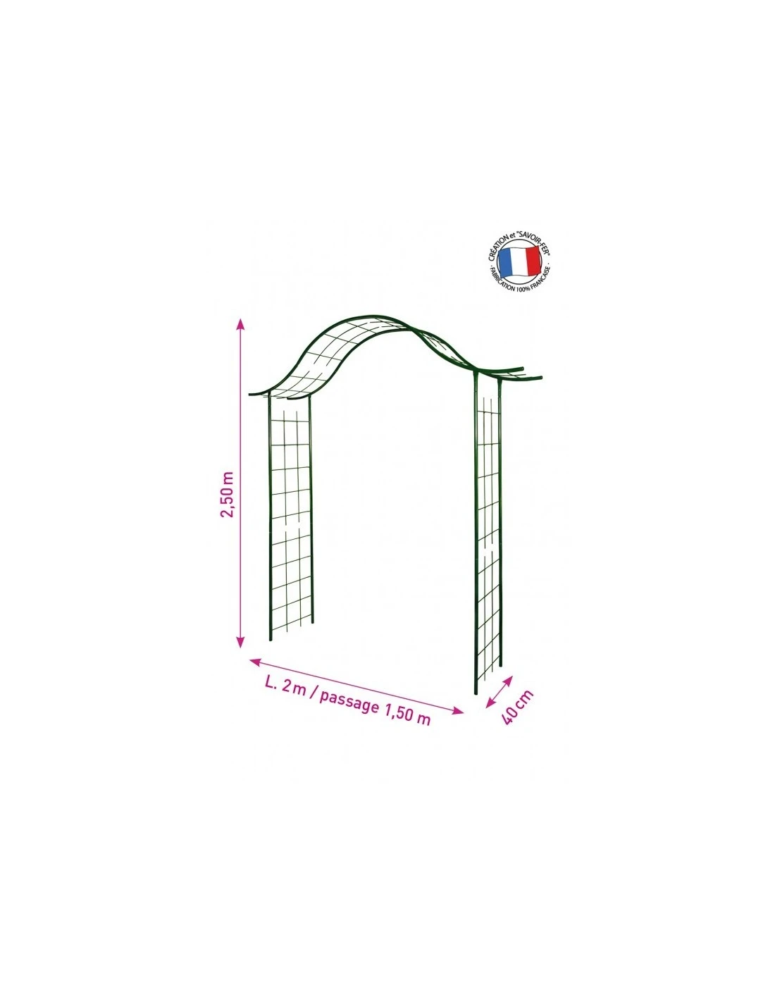 Arche "portique" Coloris Vert Sapin Ou Fer Vieilli - Vert Sapin – Image 2