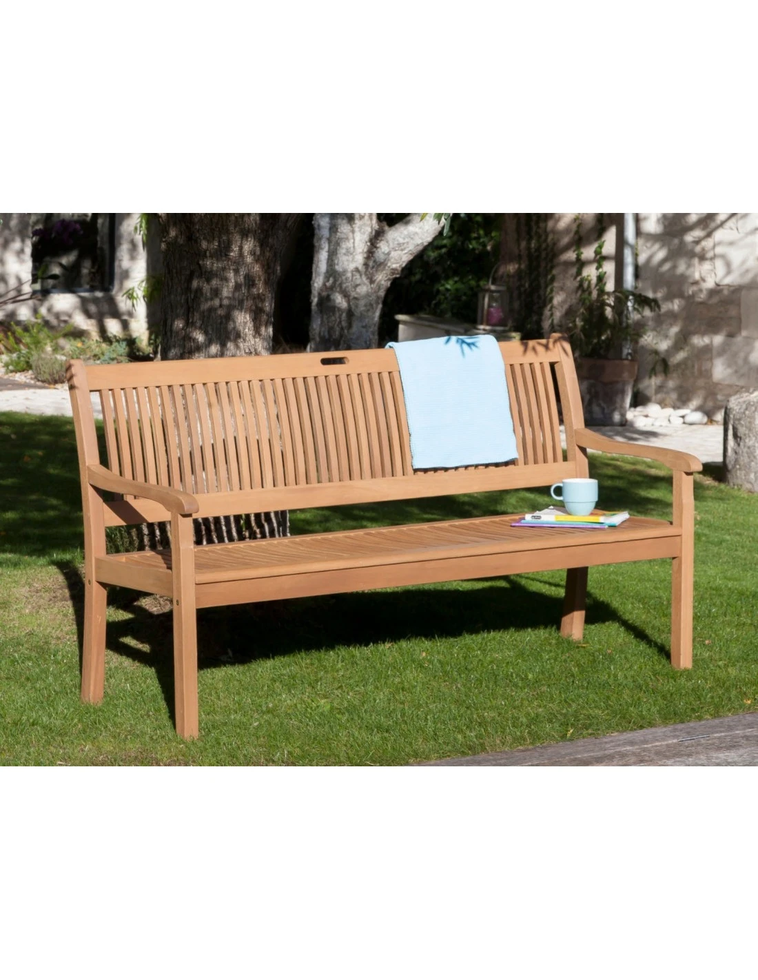 Banc De Jardin Amadeo 3 Places En Eucalyptus – Image 2