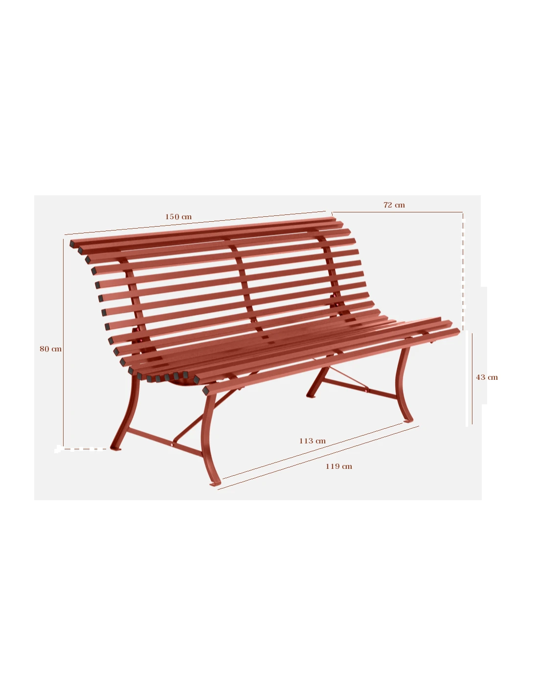 Banc De Jardin Louisiane L.150 Cm - Métal - Bleu Acapulco – Image 3