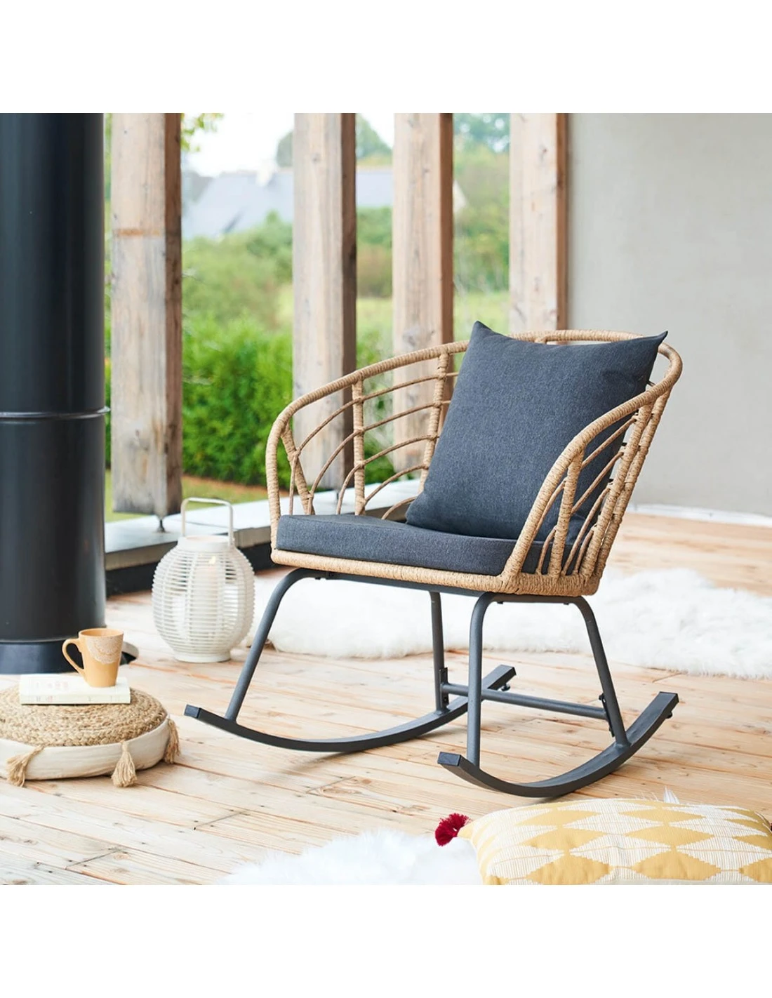 Fauteuil Ă Bascule Cherone En Acier Et Texaline Graphite