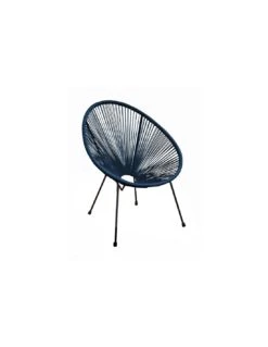 Fauteuil De Terrasse Rio Avec Cordage Plastique - Grey / Bleu