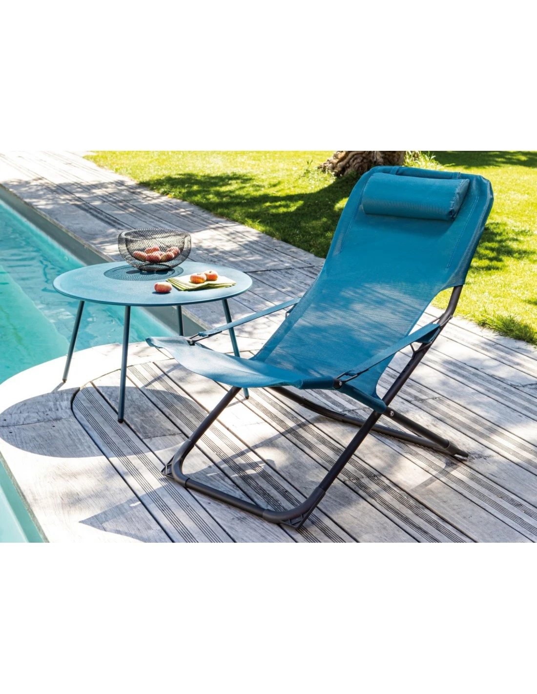Relax De Jardin Pliant Easy - Graphite / Bleu – Image 2