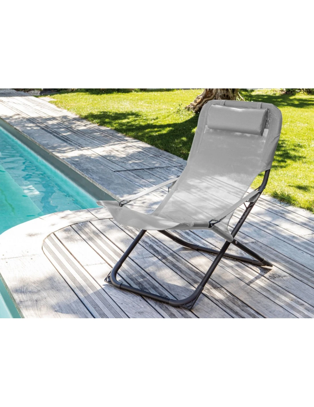 Relax De Jardin Pliant Easy - Graphite / Perle – Image 2