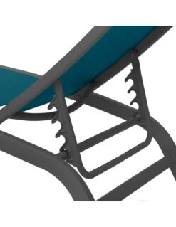 Transat Bonao 4 Positions - Aluminium Et Texaline - Graphite / Bleu Canard