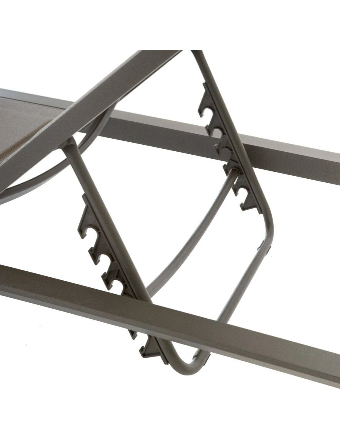 Transat De Jardin Allure 5 Positions - Aluminium Et Texaline - Praline / Speculos – Image 4