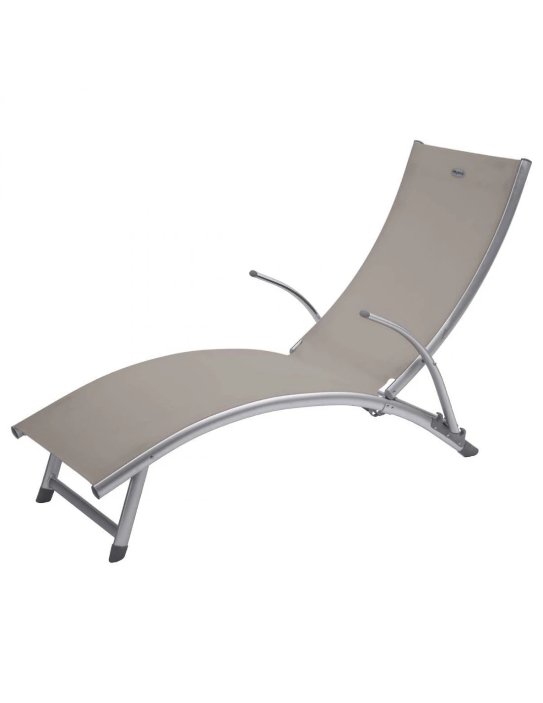 Transat Pliant Samba - 4 Positions - Aluminium Anodisé - Taupe – Image 3